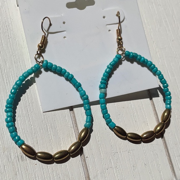 Beautiful Blue and Gold MixIt Earrings - Picture 3 of 8
